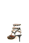 rockstud pumps in calf calf calf animal print