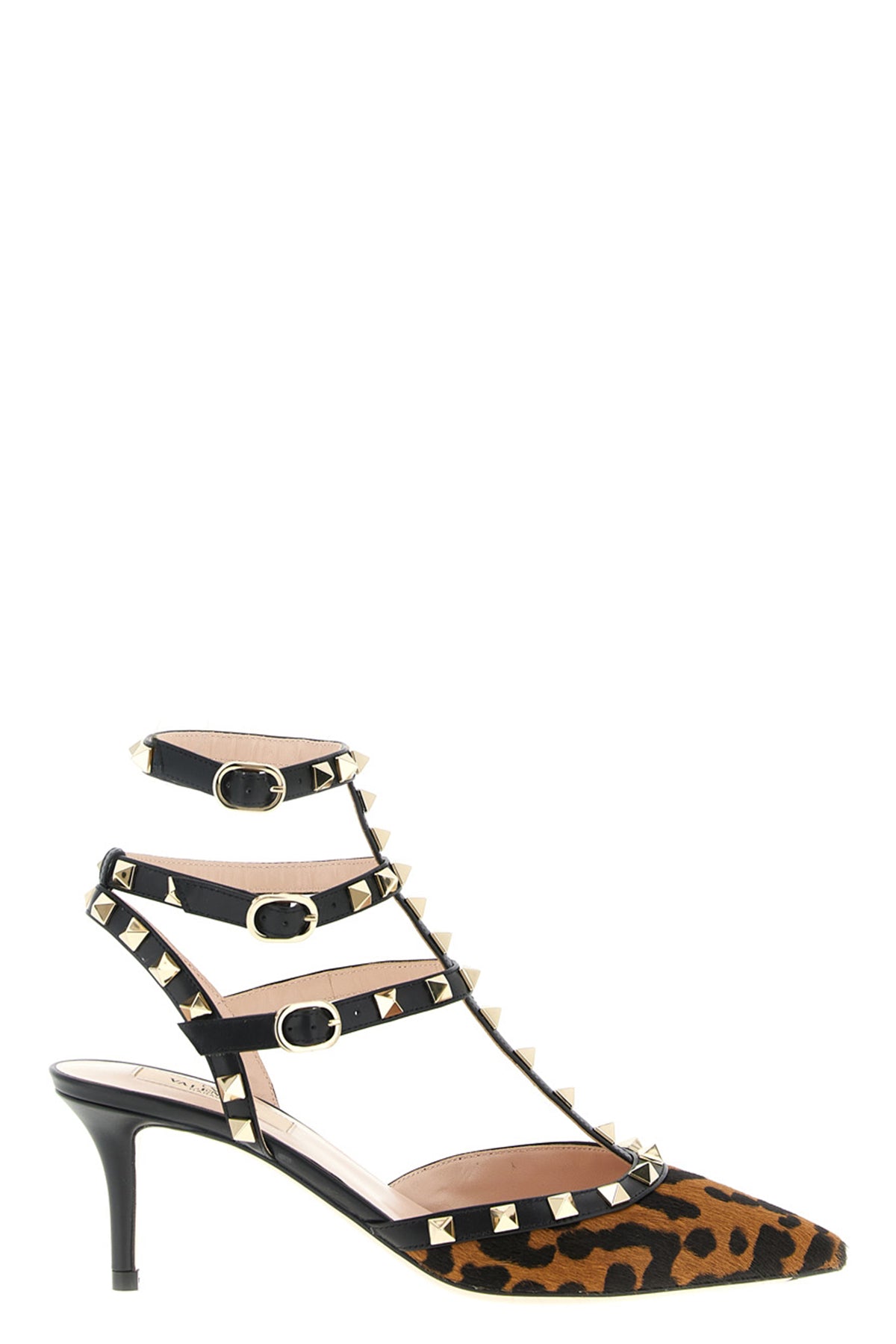 rockstud pumps in calf calf calf animal print