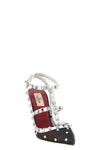 rockstud pumps in lace and laminated leather