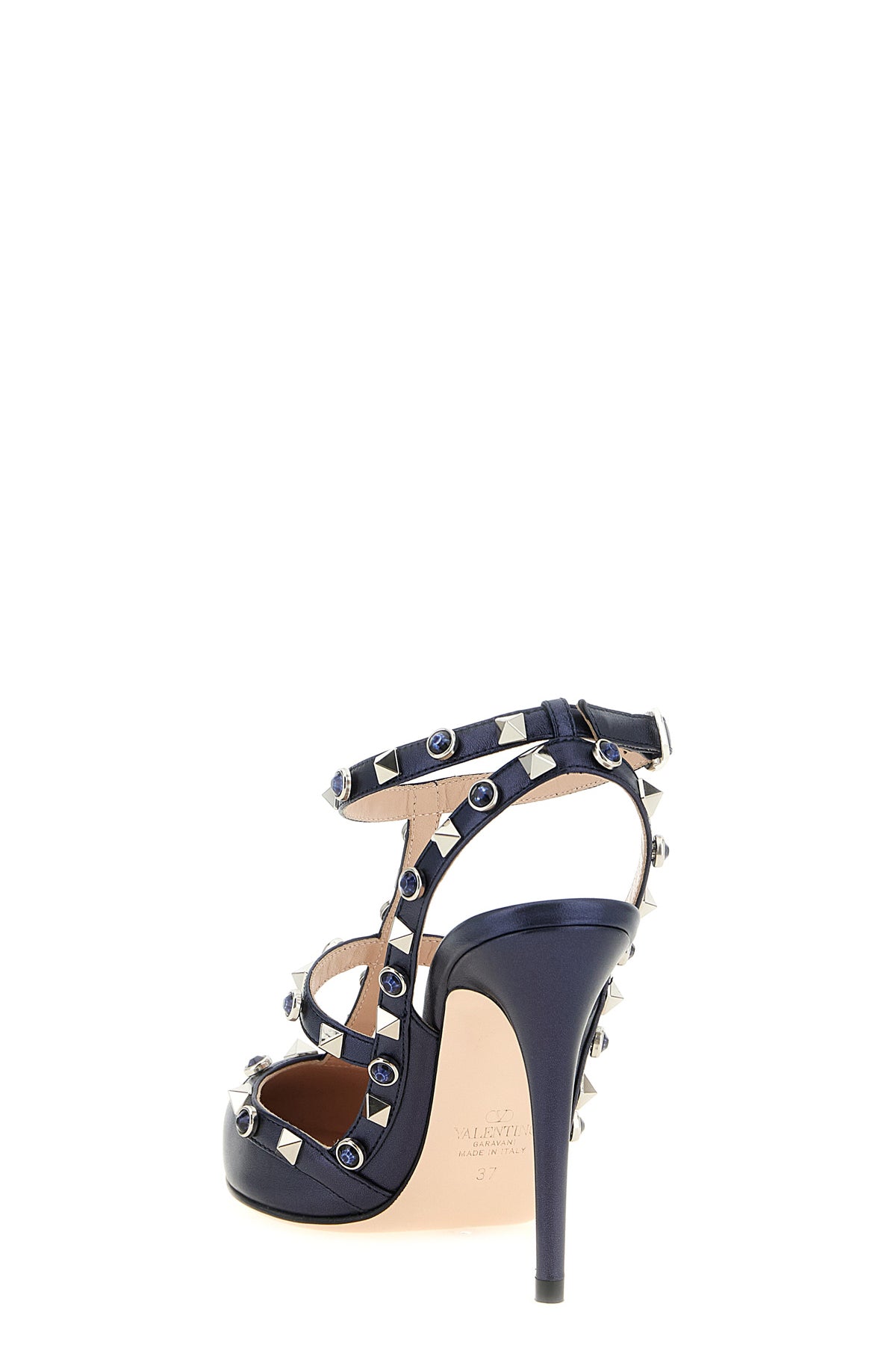 rockstud pumps in laminated nappa leather
