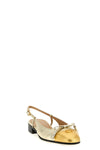 valet du roi two-tone laminated leather slingback
