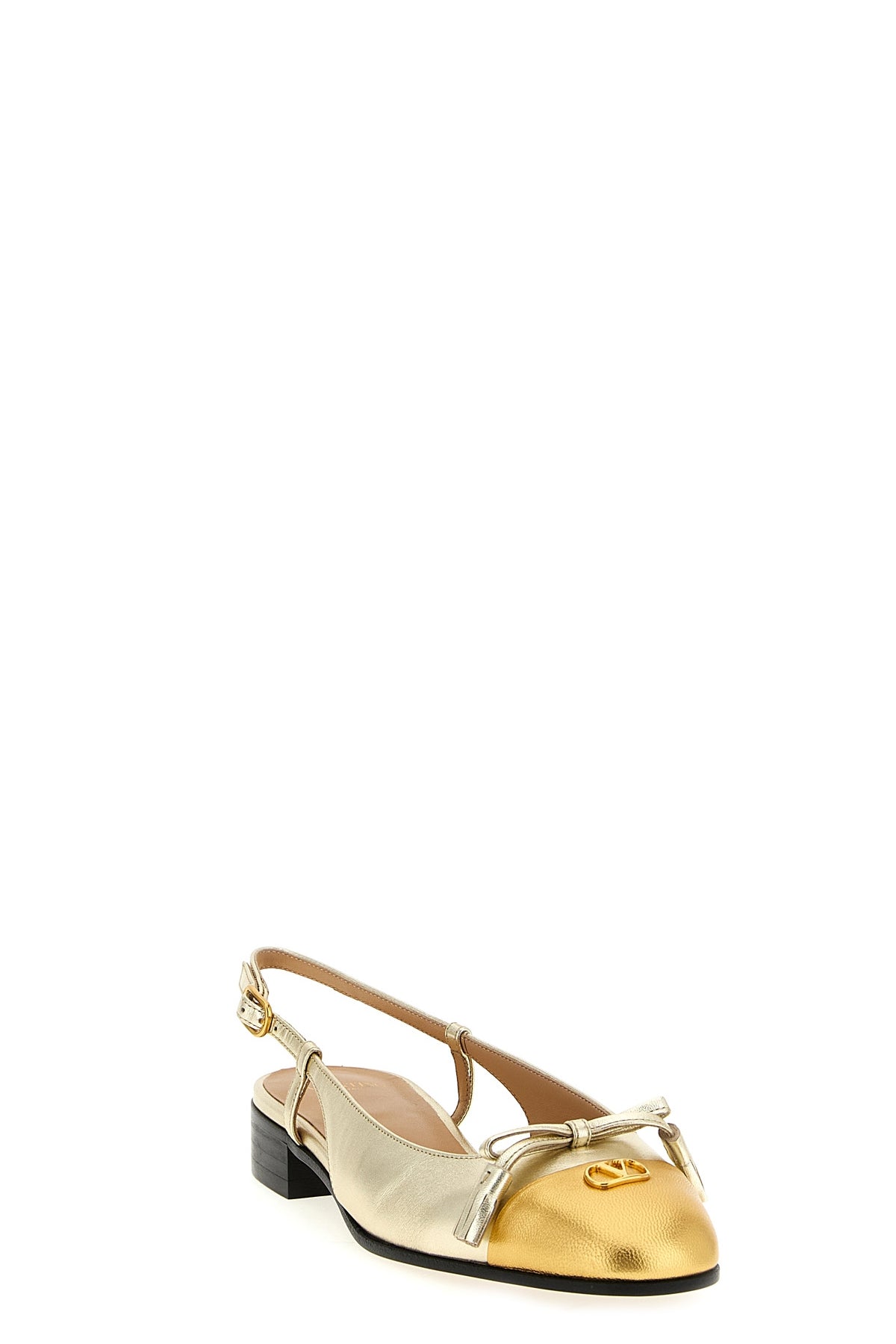 valet du roi two-tone laminated leather slingback