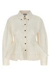 peplum slightly stretch cotton shirt