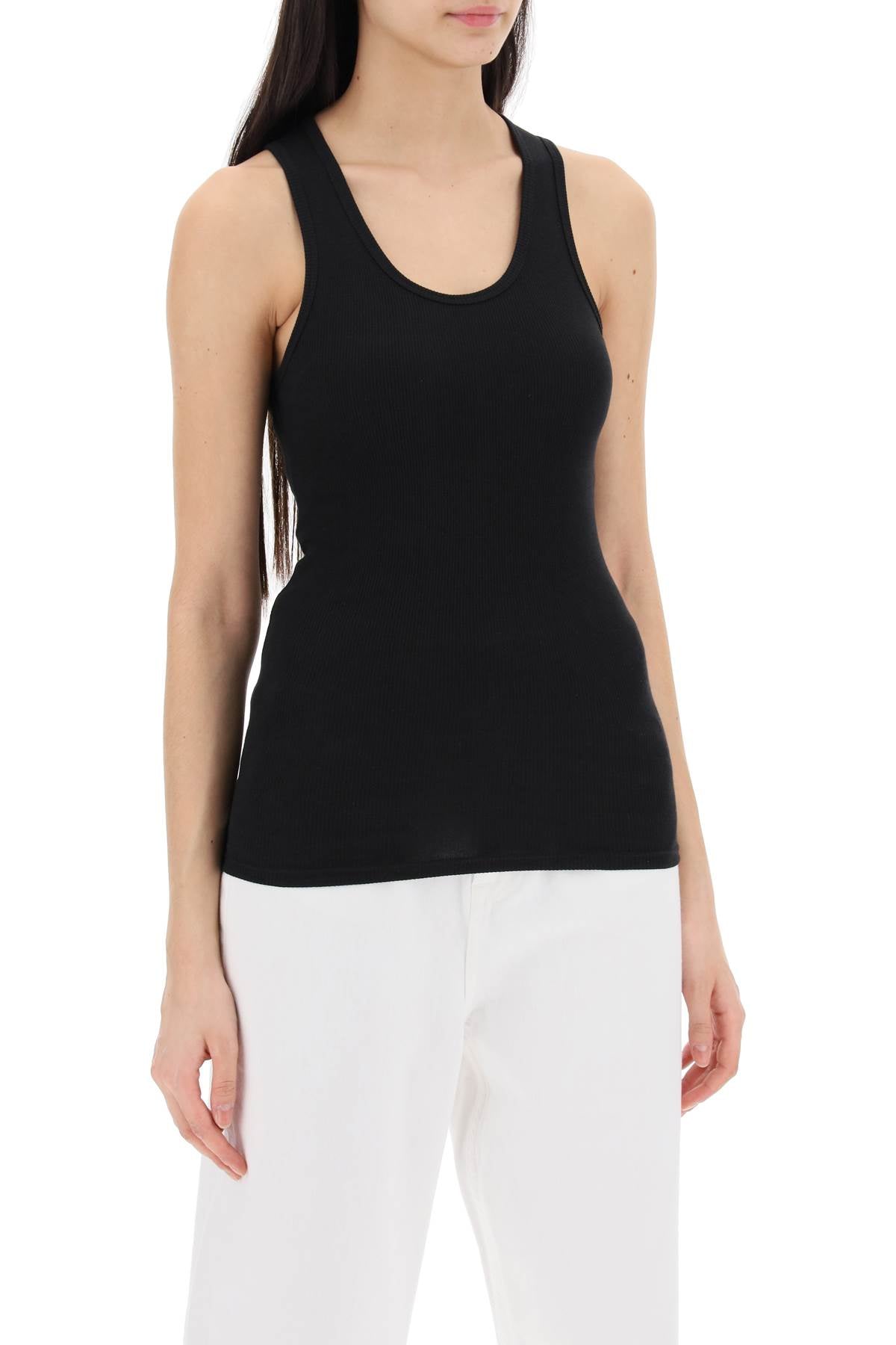 ribbed sleeveless top with