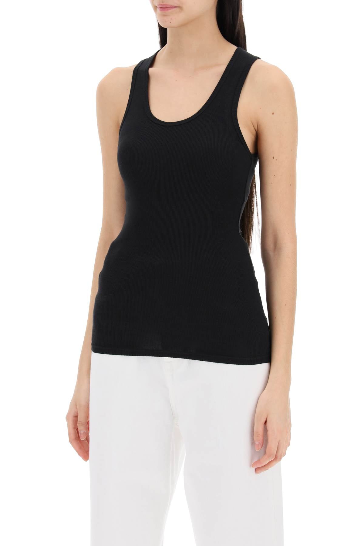 ribbed sleeveless top with