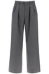 wide leg flannel trousers for men or