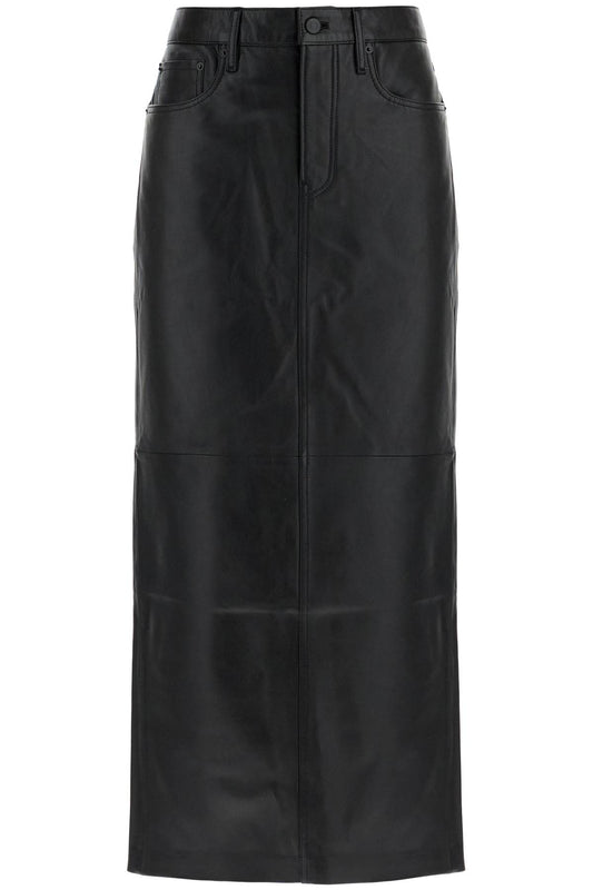 leather column skirt for women