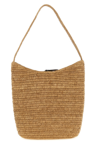 the row alma shoulder bag is handcrafted in woven raffia