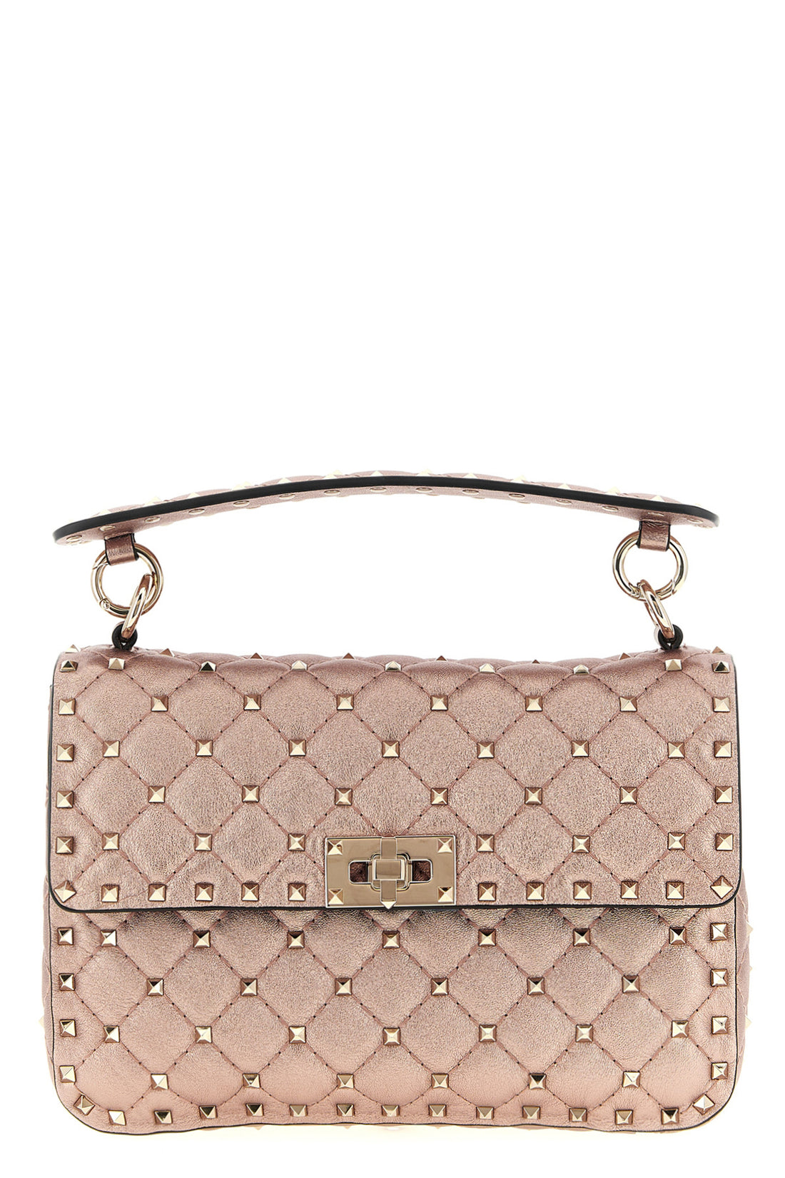 VALENTINO GARAVANI OS rockstud spike shoulder bag in laminated nappa leather
