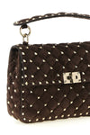 the valentino garavani rockstud spike shoulder bag in fine suede sets new standa