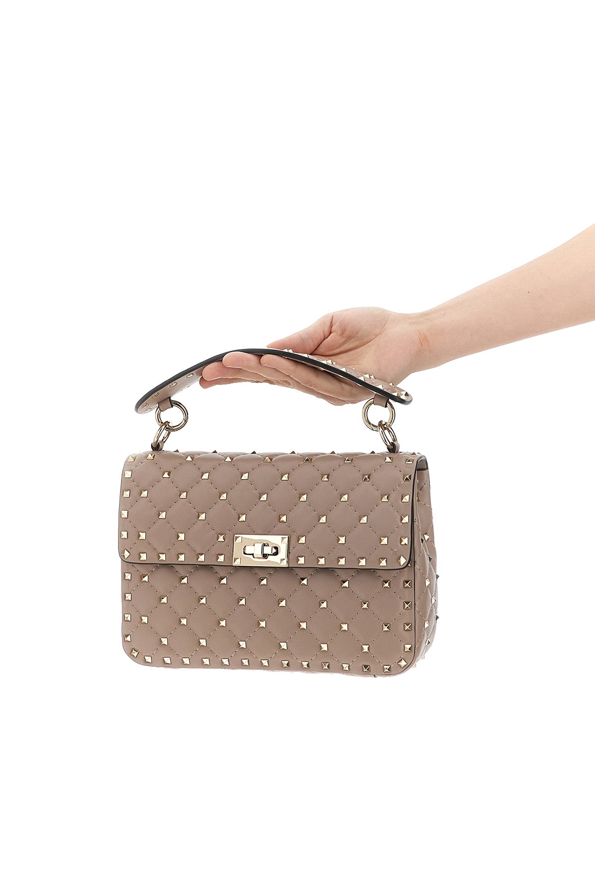 rockstud spike nappa shoulder bag