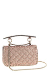 small rockstud spike shoulder bag in laminated nappa leather