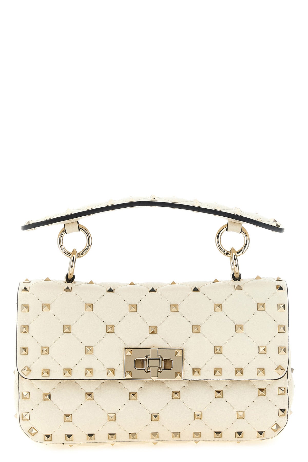 the valentino garavani rockstud spike small shoulder bag in soft lamb nappa is