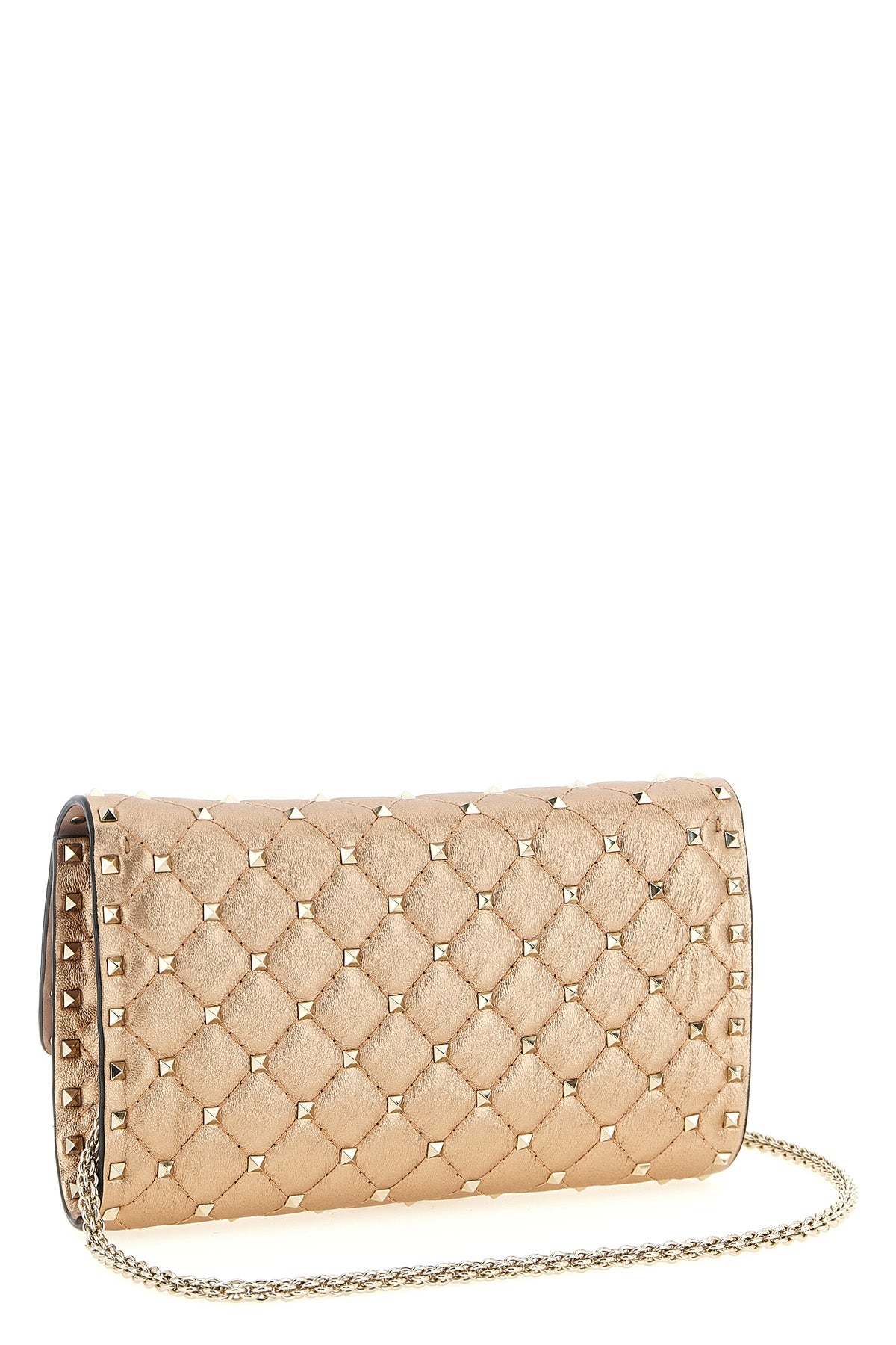 rockstud spike crossbody bag in laminated nappa leather