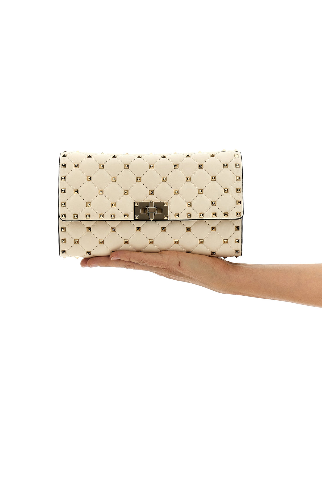 VALENTINO GARAVANI OS rockstud spike quilted nappa leather shoulder bag