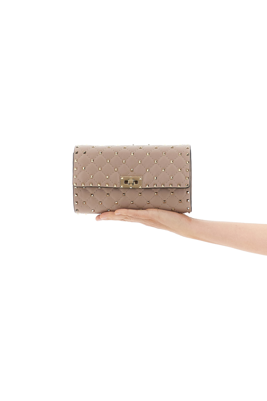 VALENTINO GARAVANI OS rockstud spike quilted nappa leather shoulder bag
