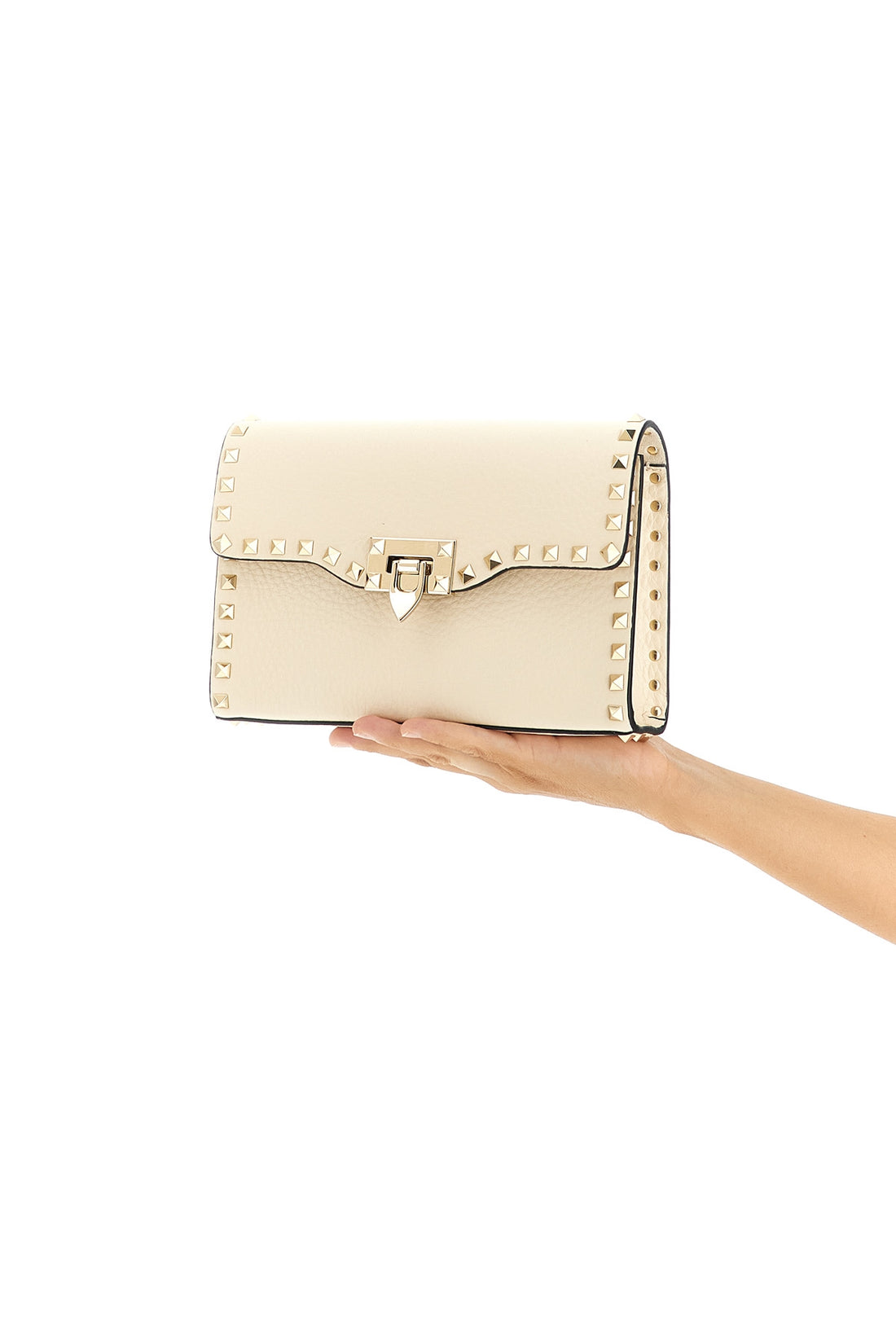 VALENTINO GARAVANI OS small rockstud crossbody bag in garnet calf leather