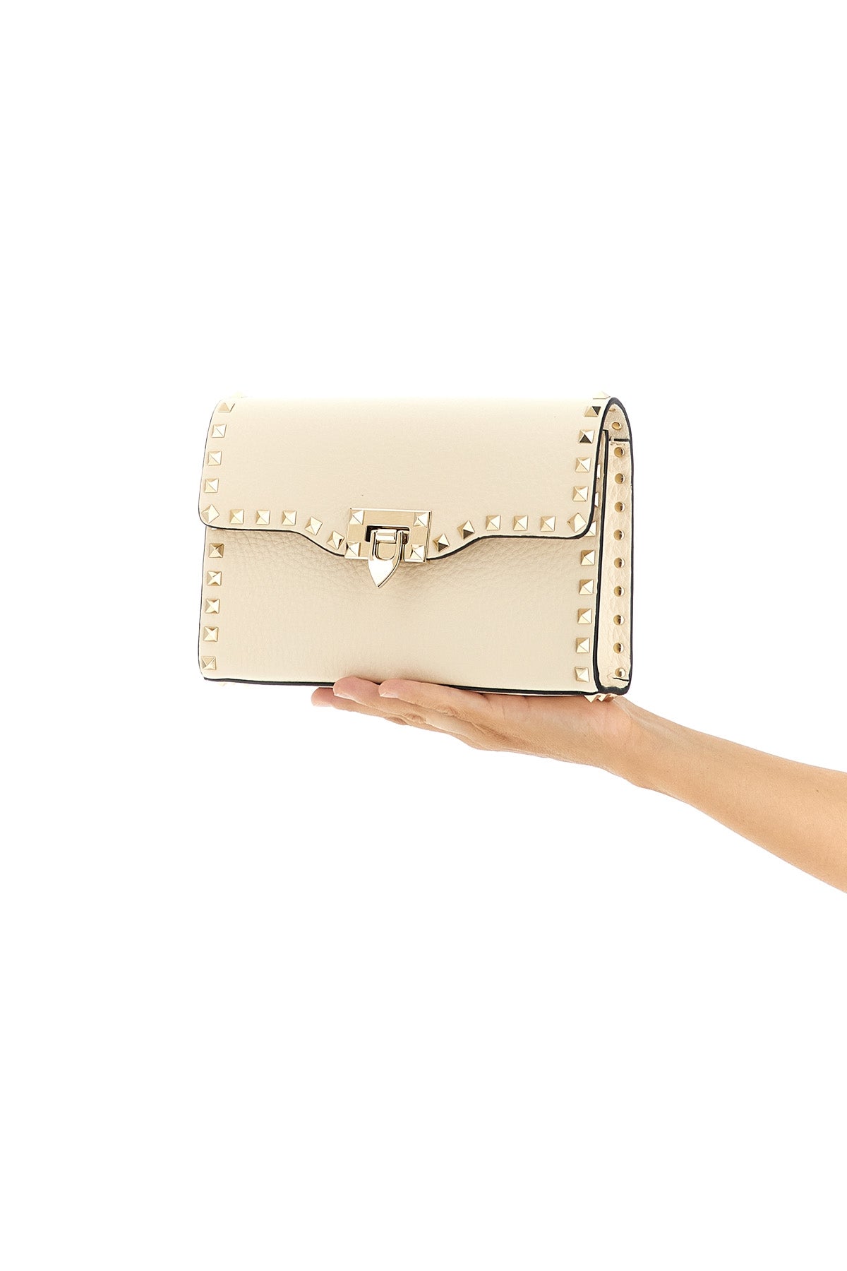 small rockstud crossbody bag in garnet calf leather