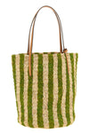 hand-woven natural raffia shopping bag