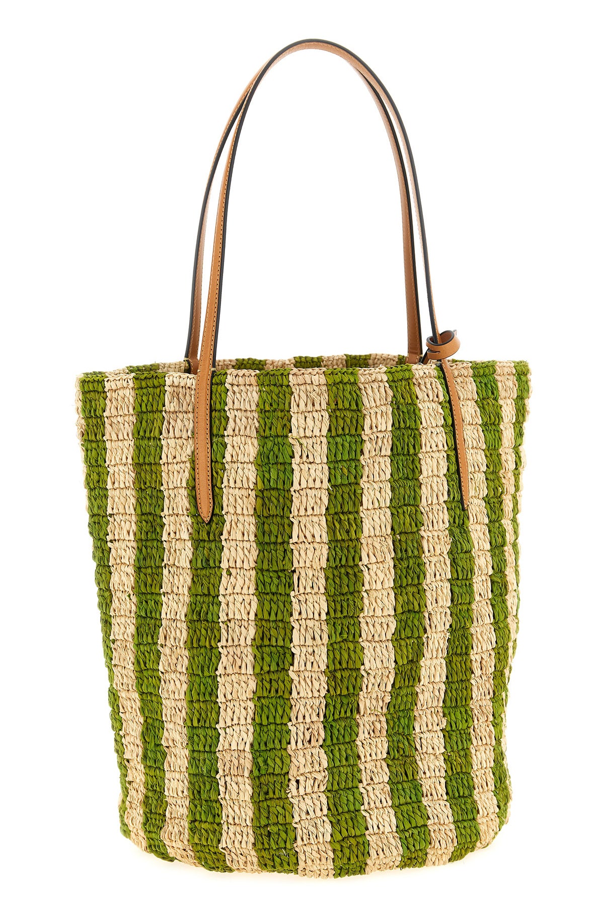hand-woven natural raffia shopping bag