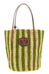 hand-woven natural raffia shopping bag