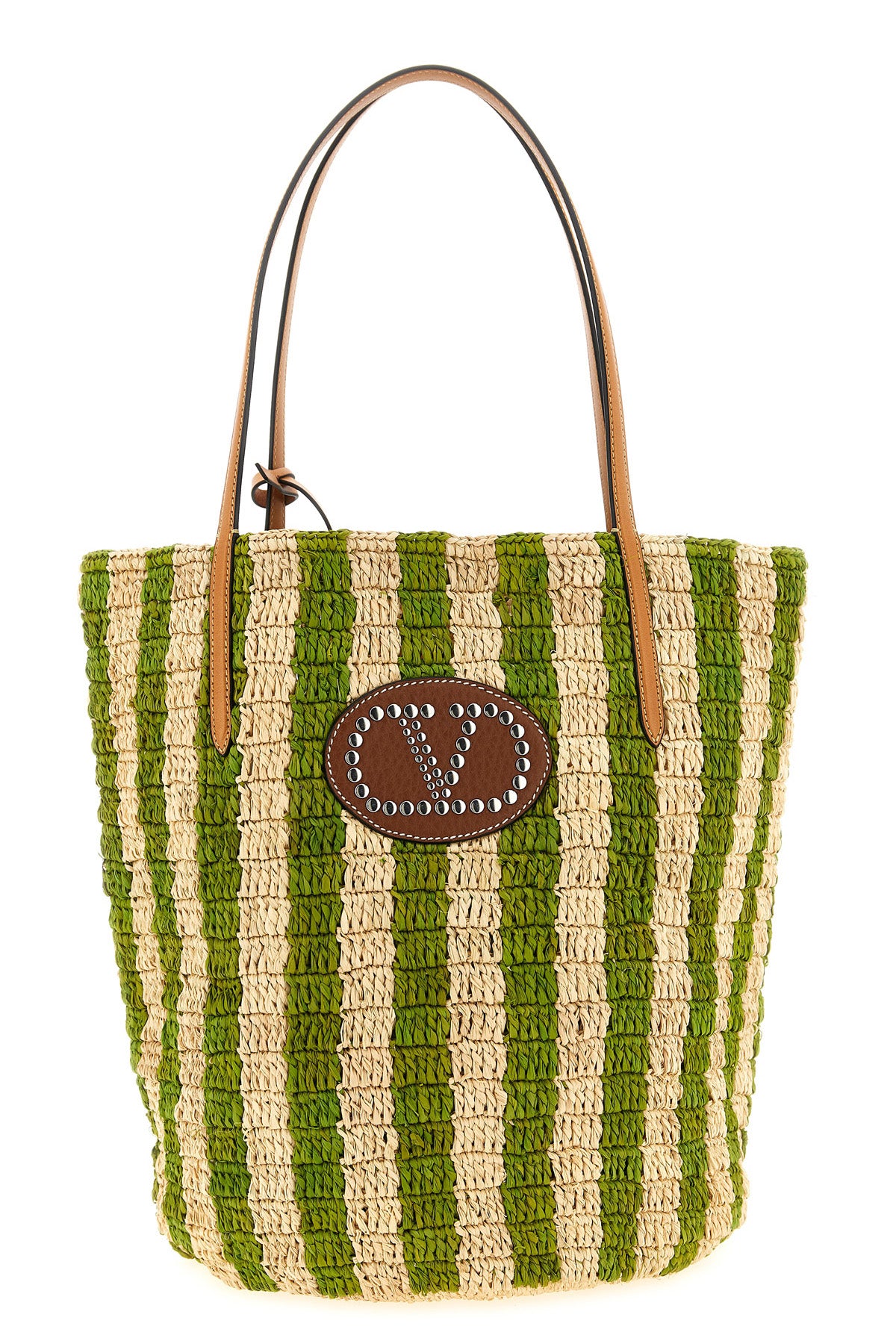 hand-woven natural raffia shopping bag