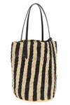 hand-woven natural raffia shopping bag