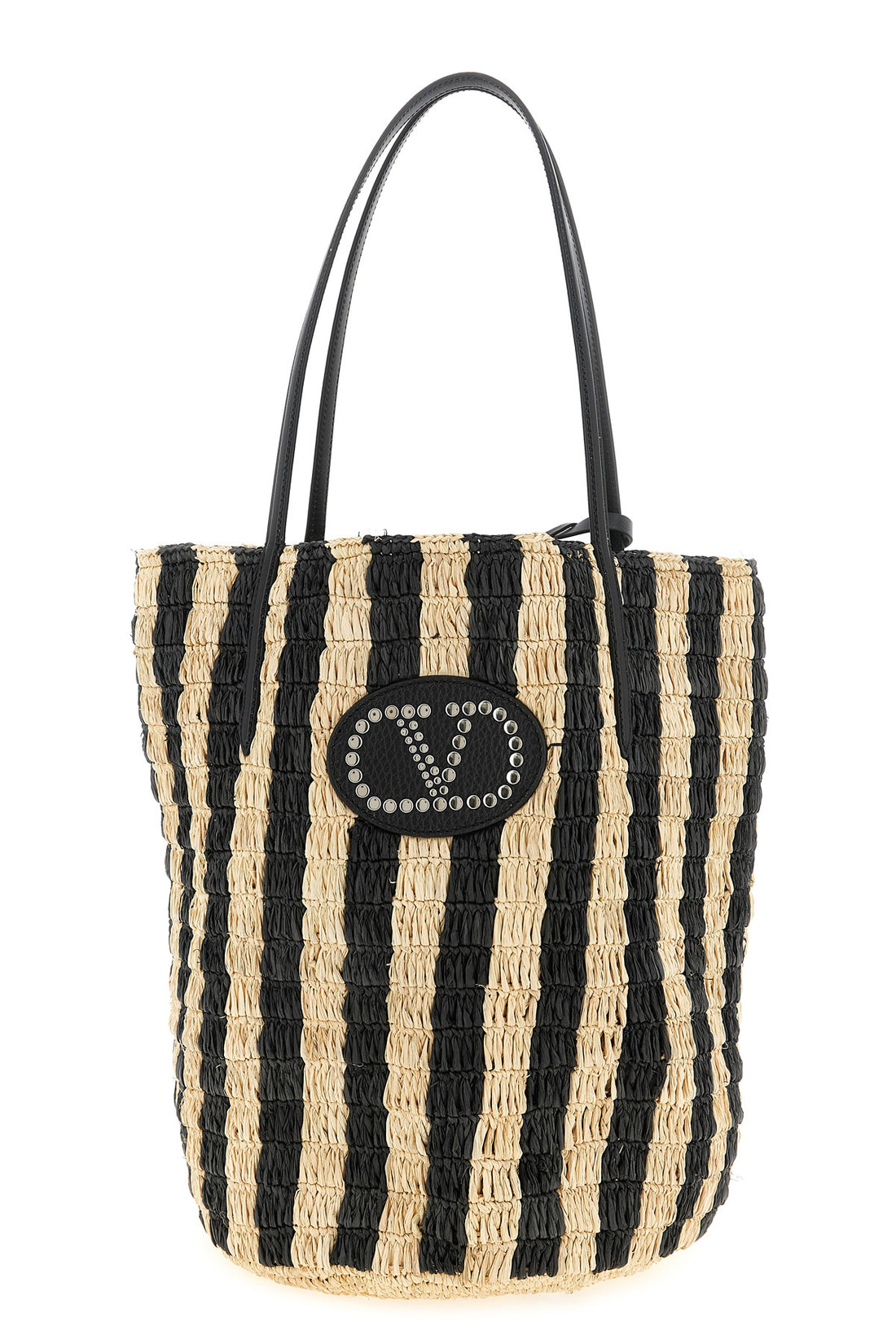 VALENTINO GARAVANI OS hand-woven natural raffia shopping bag