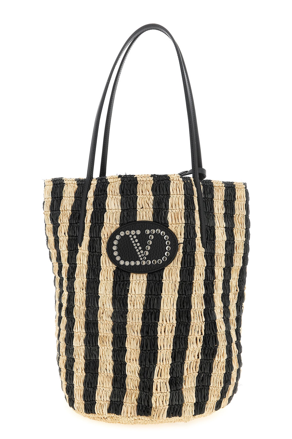 hand-woven natural raffia shopping bag