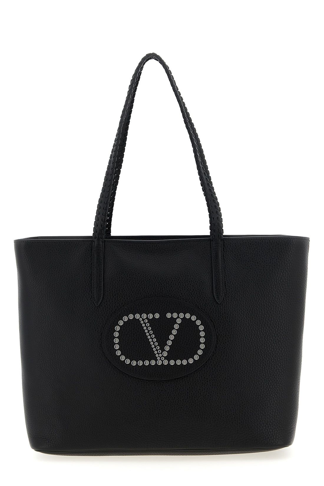 VALENTINO GARAVANI OS nellcôte shopping bag in garnet calfskin leather