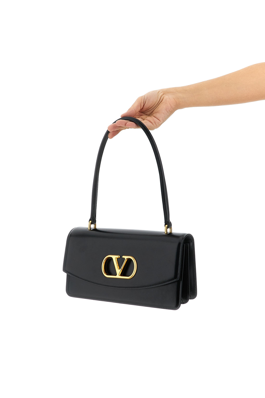 VALENTINO GARAVANI OS vain shoulder bag in shiny calf leather