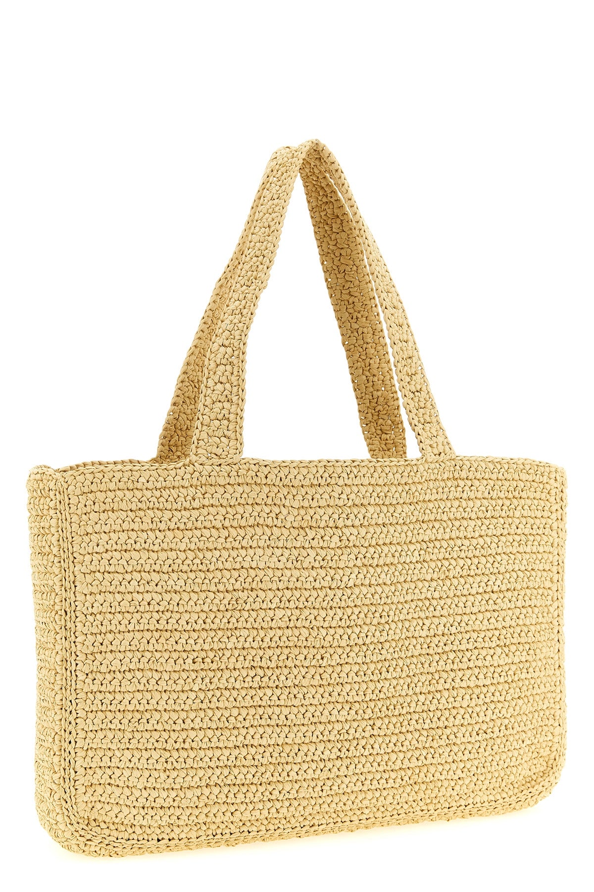 viva superstar large shopping bag in crochet synthetic raffia
