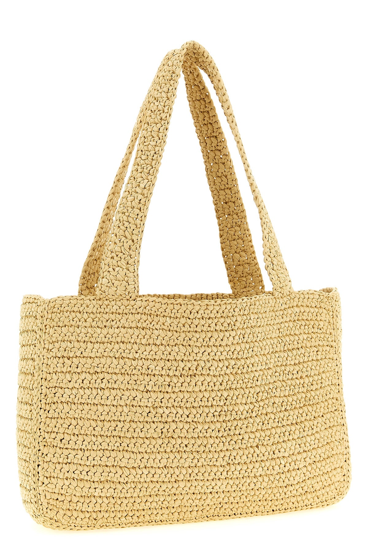 medium viva superstar shopping bag in crochet synthetic raffia