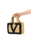 small viva superstar crochet synthetic raffia shopping bag