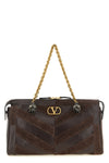 the valentino garavani panthea shoulder bag in dark brown calf leather defines