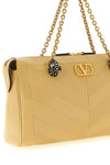panthea patchwork shoulder bag in glossy nappa leather and matte chevron patte
