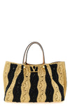 vlogo signature raffia handbag