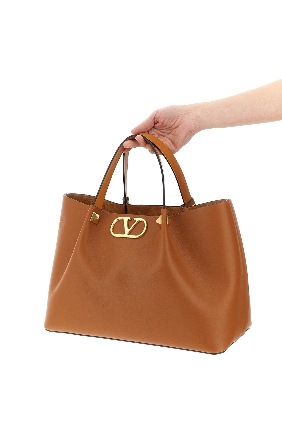 medium shopping bag in smooth leather