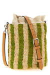 small bucket bag in hand-woven natural raffia