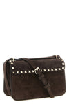 small suede rockstud crossbody bag