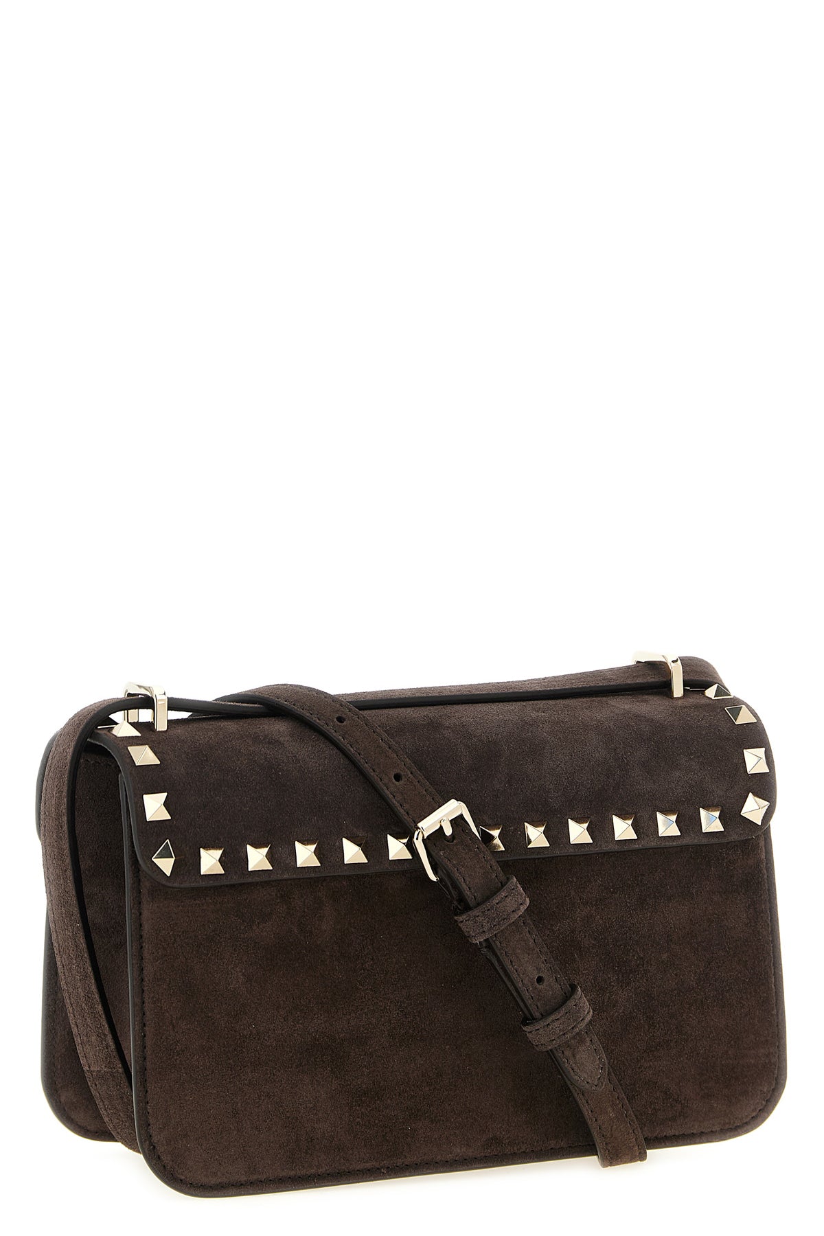 small suede rockstud crossbody bag