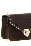 small suede rockstud crossbody bag