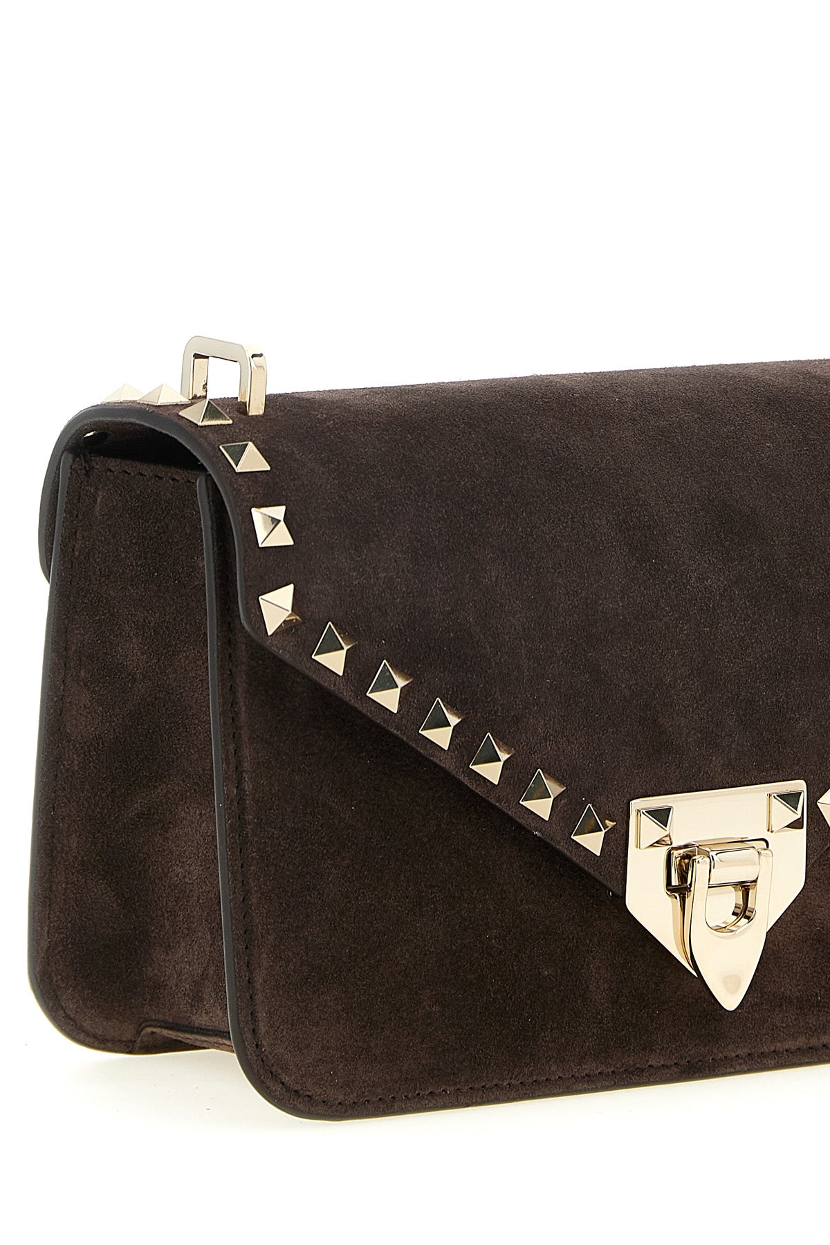 small suede rockstud crossbody bag