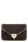 small suede rockstud crossbody bag