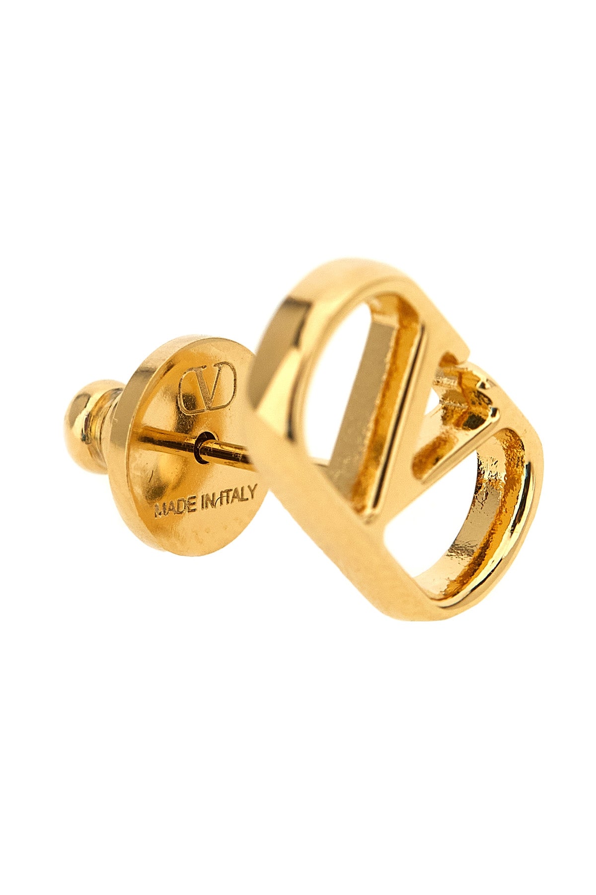 vlogo signature shaped metal earrings