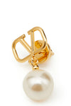 gold metal vlogo signature earrings