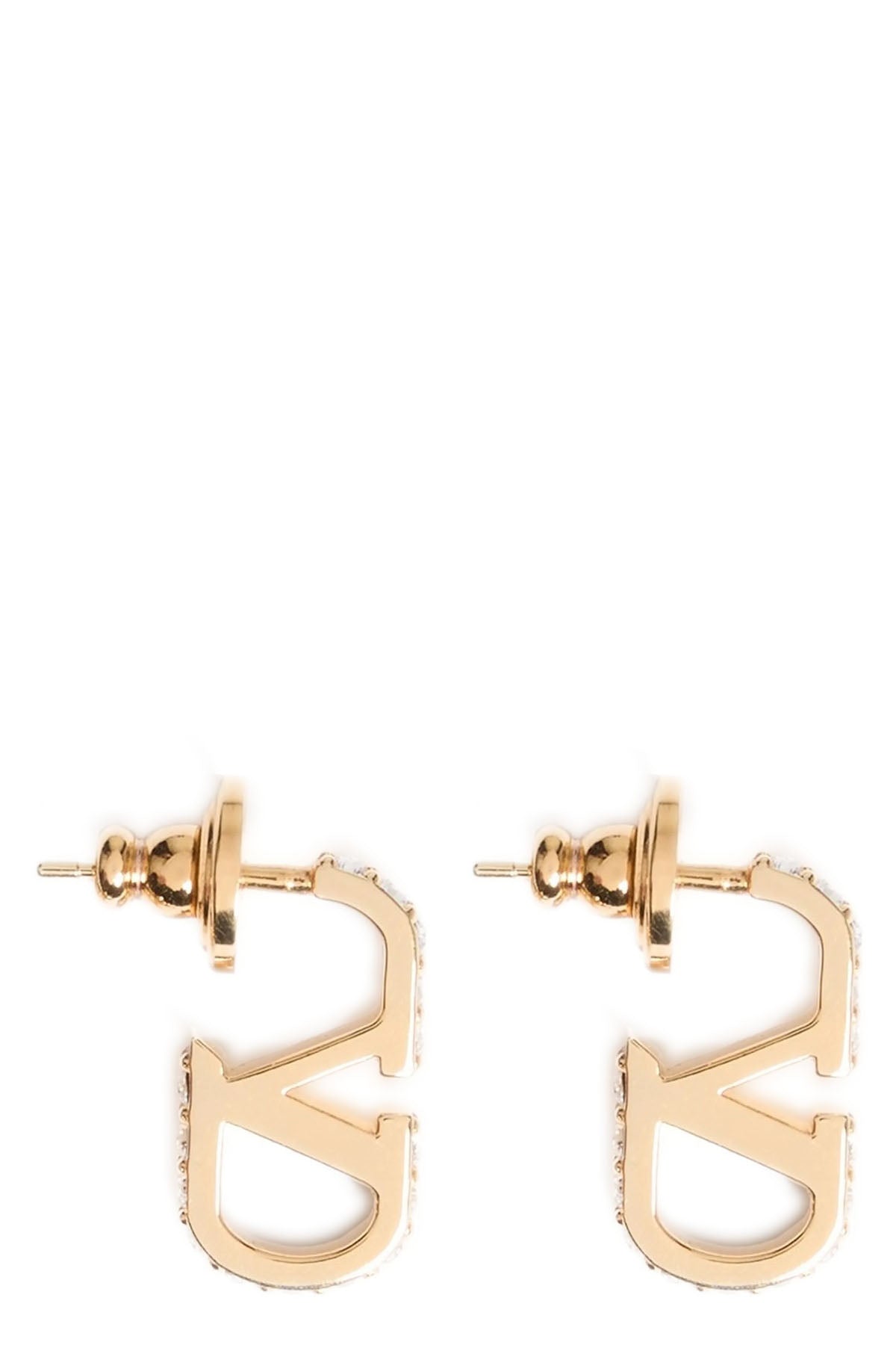 vlogo signature shaped metal earrings