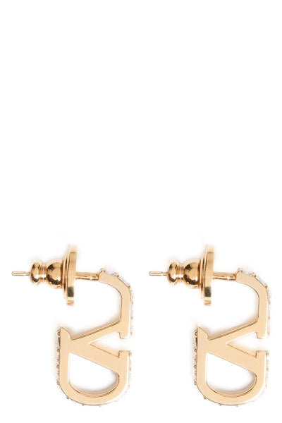 vlogo signature shaped metal earrings