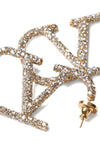 all-over swarovski® crystal and metal earrings in the shape of a vlogo signatur