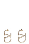 all-over swarovski® crystal and metal earrings in the shape of a vlogo signatur